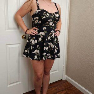 Black Floral Mini Dress
